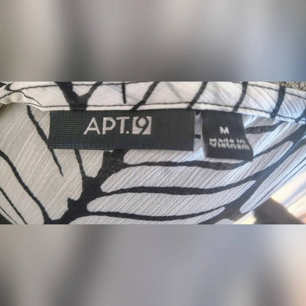 Apt. 9 Black and White Leaf-Print Sleeveless Mini Dress - Picture 7 of 7